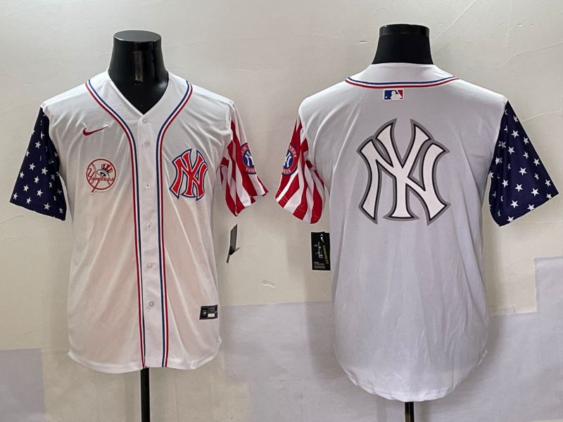 Men New York Yankees Blank White a generation of national flags Jointly Name 2025 Nike MLB Jersey style 33